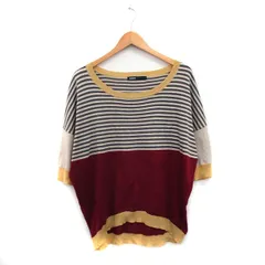 アズノウアズ as know as ニット セーター 七分袖 ボーダー レッド 赤 /KT21