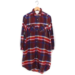 アールエヌエーエヌ RNA-N チェック シャツワンピース 長袖 ロング丈 コットン 綿 M レッド 赤 /FT4
