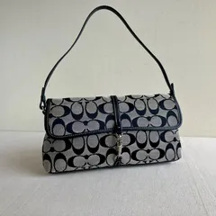 Vintage Coach Hamptons Mini Baguette Bag Black Jacquard Leather Shoulder Bag Y2K