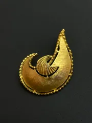 【美品】ヴィンテージ ゴールド サテン仕上げ 曲線美ブローチ