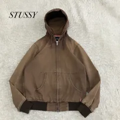 OLD STUSSY　ステューシー　アクティブジャケット　ジップパーカー　短丈　裏地バンダナ柄　フード　フェード