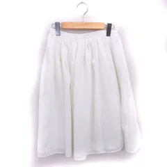 アーバンリサーチ URBAN RESEARCH フレア ギャザー スカート ひざ丈 薄手 ウエストゴム FREE アイボリー /TT