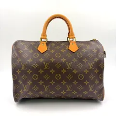 LOUIS VUITTON スピーディ35 モノグラム モノグラム レザー×PVC ブラウン ハンドバッグ ゴールド M41524
