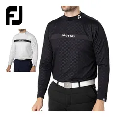 フットジョイ 起毛 FJエンボスプリント モックネック 長袖シャツ ゴルフウェア メンズ FJ-F24-S07 M-XL