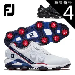 種類4：ホワイト/ネイビー/レッド(55547)/25.0cm/W フットジョイ ツアーアルファ トリプル BOA ゴルフシューズ メンズ ウィズ：W