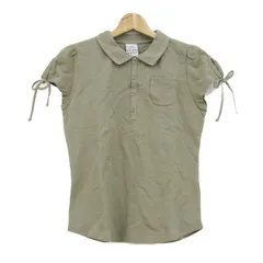 アディダス ポロシャツ 半袖 コットン100% スポーツウエア トップス レディース Lサイズ カーキ adidas 【中古】