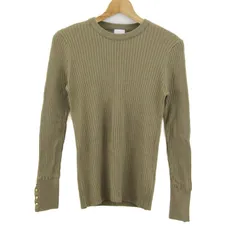 スピックアンドスパン ニット トップス 長袖 リブ セーター レディース ﾌﾘｰサイズ ブラウン Spick and Span 【中古】