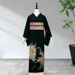 御召　お召　訪問着　一つ紋　セミアンティーク着物