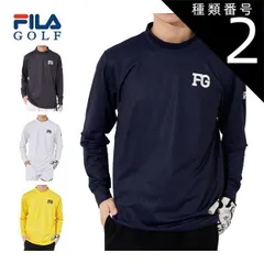 種類2：ネイビー(NV)/LL フィラゴルフ タイポグラフィックプリント モックネック 長袖シャツ ウェア メンズ M-3L 783-507 
