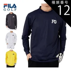 種類12：イエロー(YL)/L フィラゴルフ タイポグラフィックプリント モックネック 長袖シャツ ウェア メンズ M-3L 783-507 