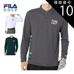 種類10：ブラック(BK)/M フィラゴルフ 裏起毛 ボタンダウン 長袖 ポロシャツ ウェア メンズ 784-540 M-3L 