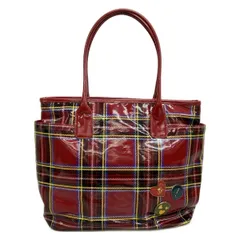 agnes b(アニエスベー) ショルダーバッグ - レッド×イエロー×ブルー チェック柄