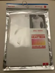 ユニクロ ヒートテック M Uネック 半袖 新品 白 シームレス ネックライン Tシャツ