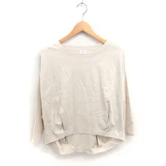 アーバンリサーチ ドアーズ URBAN RESEARCH DOORS カットソー Tシャツ ボートネック バックタック 七分袖 M ベージュ 薄茶 /TT