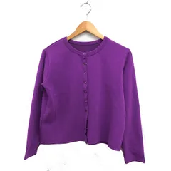 アンナニコラ ANNA NICOLA カーディガン ダンボール 丸首 無地 スナップボタン 38 パープル 紫 /FT40