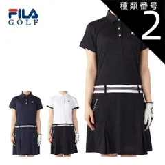 種類2：ネイビー(NV)/LL フィラゴルフ ウエストライン メッシュジャガード ワンピース ウェア レディース 2025年春夏モデル M-3L 755-404 