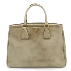 PRADA プラダ SPAZZOLATO ハンドバッグ ショルダーバッグ エナメル CERA FUME ベージュ系 ゴールド金具 BN2401