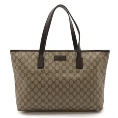 GUCCI グッチ GGスプリーム トートバッグ ショルダーバッグ 肩掛け PVC レザー ベージュ ダークブラウン 181084