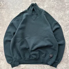 90s USA製 ラッセルアスレチック RUSSELL ATHLETIC モックネック スウェット XXL 無地 グリーン系 古着