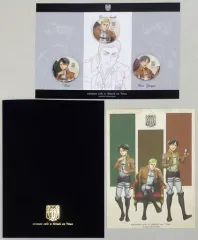 【中古】その他雑貨(キャラクター) リヴァイ＆エルヴィン＆エレン 缶バッジ＆ポートレートセット 「進撃の巨人 Season 3 Part.2×animatecafe」