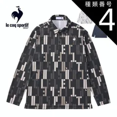 種類4：BK00(ブラック)/3L ルコックスポルティフ ゴルフ ストレッチフォーサー 総柄プリント 長袖 ポロシャツ ウェア メンズ LG4FLS04M M-3L 