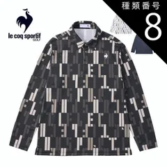 種類8：NV00(ネイビー)/L ルコックスポルティフ ゴルフ ストレッチフォーサー 総柄プリント 長袖 ポロシャツ ウェア メンズ LG4FLS04M M-3L 