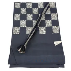 【美品】 和装セット 優品 市松 花唐草 墨色 正絹 和装小物  【中古】