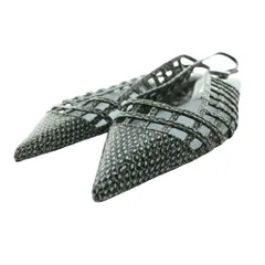 ザラ ZARA メッシュスリングバックサンダル 36 水色 ライトブルー 黒 ブラック /SS ■OS