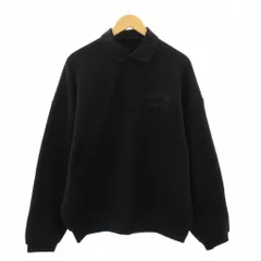 エフオージー エッセンシャルズ FOG ESSENTIALS FLEECE POLO フリースポロ スウェット トレーナー 長袖 ワンカラー 裏起毛 M 黒 ブラック /BB