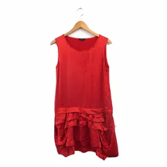 セオリー Theory ワンピース ノースリーブ 膝丈 シンプル P レッド 赤 /KT11