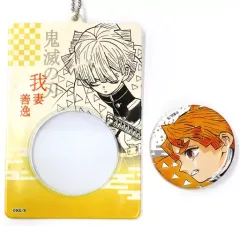 【中古】グッズセット 我妻善逸 「鬼滅の刃 缶バッジ＆特製ホルダーコレクション 第1弾」