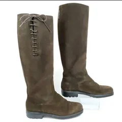 SalvatoreFerragamo(サルバトーレフェラガモ) スエードブーツ 約23.5cm サイドレース