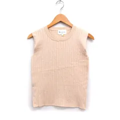 ロペピクニック ROPE Picnic タグ付き リブ ニット セーター ノースリーブ 丸首 無地 コットン 綿 38 ベージュ /FT28