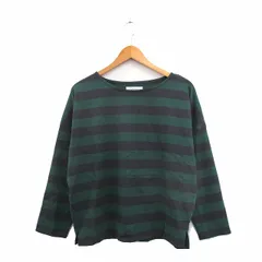 アングリッド UNGRID カットソー Tシャツ 長袖 コットン ボーダー F グリーン 緑 /KT19