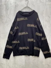 GUESS ゲス MK4S1652 ロゴ ジャカード プルオーバー セーター sizeM/黒 ■◇◎メンズ