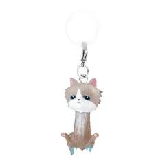 【中古】ストラップ 猫(長毛A) 「しょんぼり猫 めじるしアクセサリー～救出物語～」