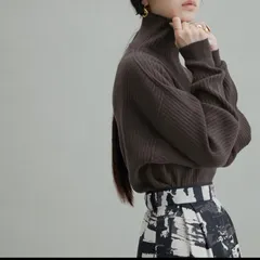 アダムエロペ 【WEB・一部実店舗限定】WOOL混リブタートル