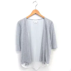 チャオパニック ティピー CIAOPANIC TYPY カーディガン トッパー 切り替え 薄手 バックスリット 透け感 七分袖 ONE グレー /TT