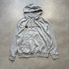 Champion チャンピオン スウェット パーカー プリント ロゴ グレー 灰 XL