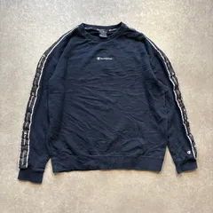 Champion チャンピオン スウェット パーカー プリント サイドロゴ ライン ネイビー 紺 L