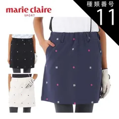 種類11：ネイビー(NV)/M マリクレール 飛び柄ロゴ刺繍 スカート ＋ レギンス ゴルフウェア レディース M-3L 714-301 