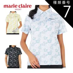 種類7：ブラック(BK)/M マリクレール フラワー総柄 半袖 ポロシャツ ゴルフウェア レディース S-LL 714-605 