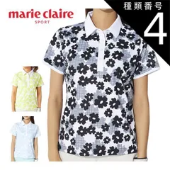 種類4：ブラック(BK)/3L マリクレール 花柄 半袖 ポロシャツ ゴルフウェア レディース 2025年春夏モデル M-3L 715-657 