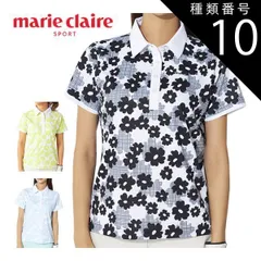 種類10：ブラック(BK)/M マリクレール 花柄 半袖 ポロシャツ ゴルフウェア レディース 2025年春夏モデル M-3L 715-657 