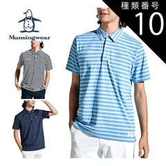 種類10：ブルー(BL00)/M マンシングウェア シーズンコレクション サンスクリーン 先染めボーダー テーラーカラー 半袖ポロシャツ ゴルフウェア メンズ M-3L MGMXJA16 