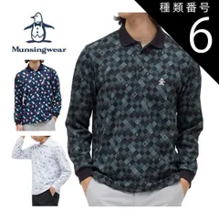 種類6：WH00(ホワイト)/3L マンシングウェア ヒートナビ バイアスチェックプリント 長袖 ポロシャツ ゴルフウェア メンズ 2025年秋冬モデル M-3L MG5FLS82M 