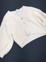 Emsexite エムズエキサイト 長袖 ニット ショート丈 カーディガン sizeM/アイボリー ■◇レディース