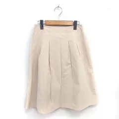インディヴィ INDIVI フレア スカート ひざ下丈 薄手 無地 シンプル 38 ベージュ 薄茶 /TT