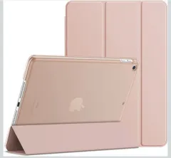 ★JEDirect iPad 9.7インチ (2018/2017，第6/5世代用) ケース PUレザー 三つ折スタンド オートスリープ機能 (ローズゴールド)