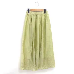 フィフス fifth フレア スカート ロング 薄手 無地 シンプル 黄緑 ライトグリーン /TT
